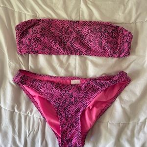 Pink snakeskin bikini